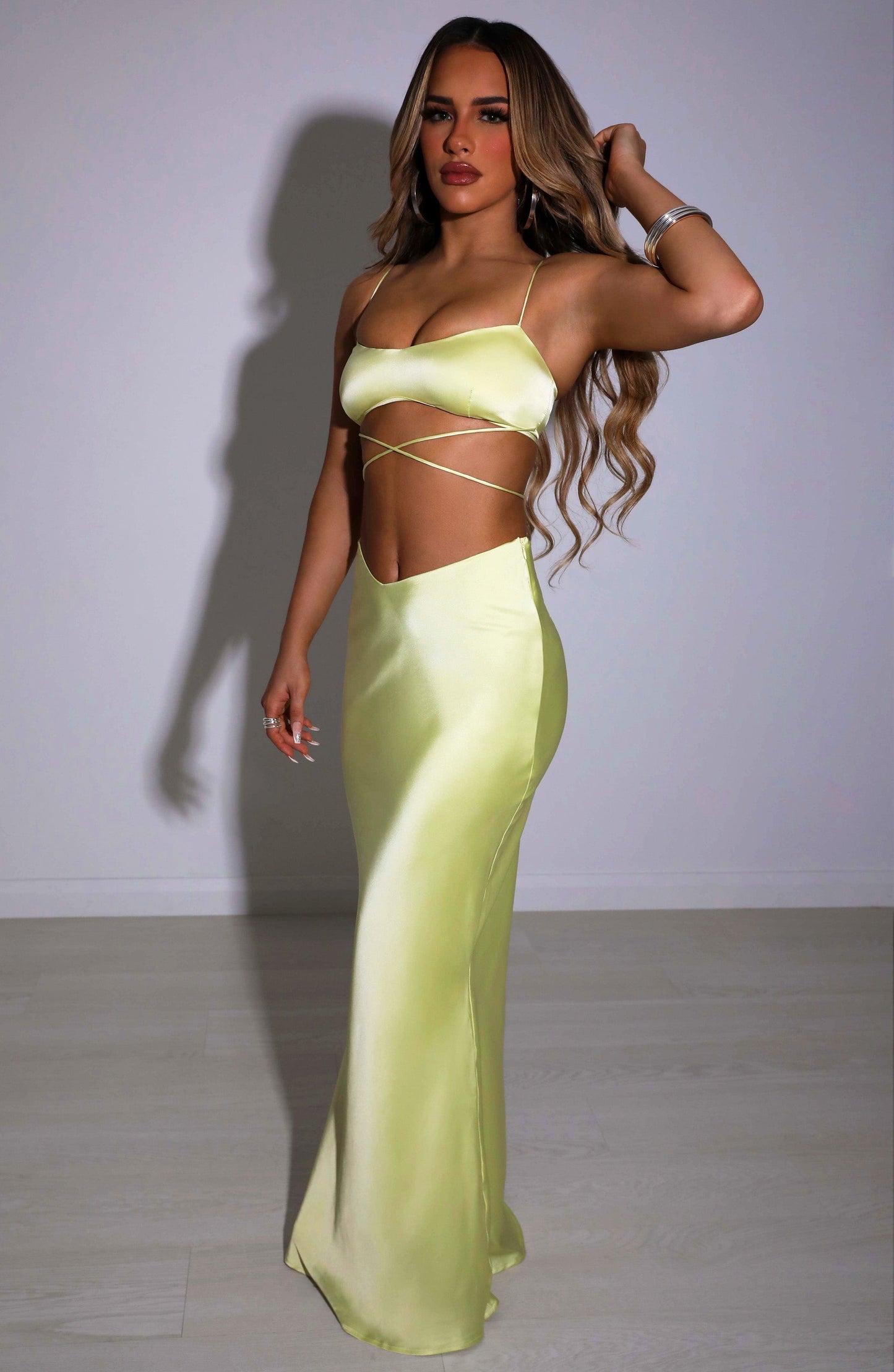 Valeria Maxi Etek - Lime