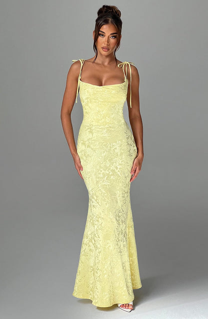 Whitney Maxi Elbise - Limon